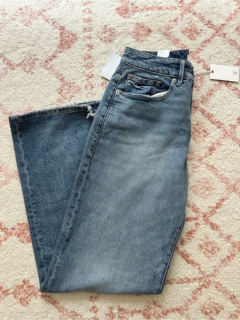 New Good American Jeans Good Ease Wide Leg Jeans NWT